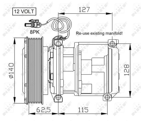 NRF 32661 Compressor, air conditioning