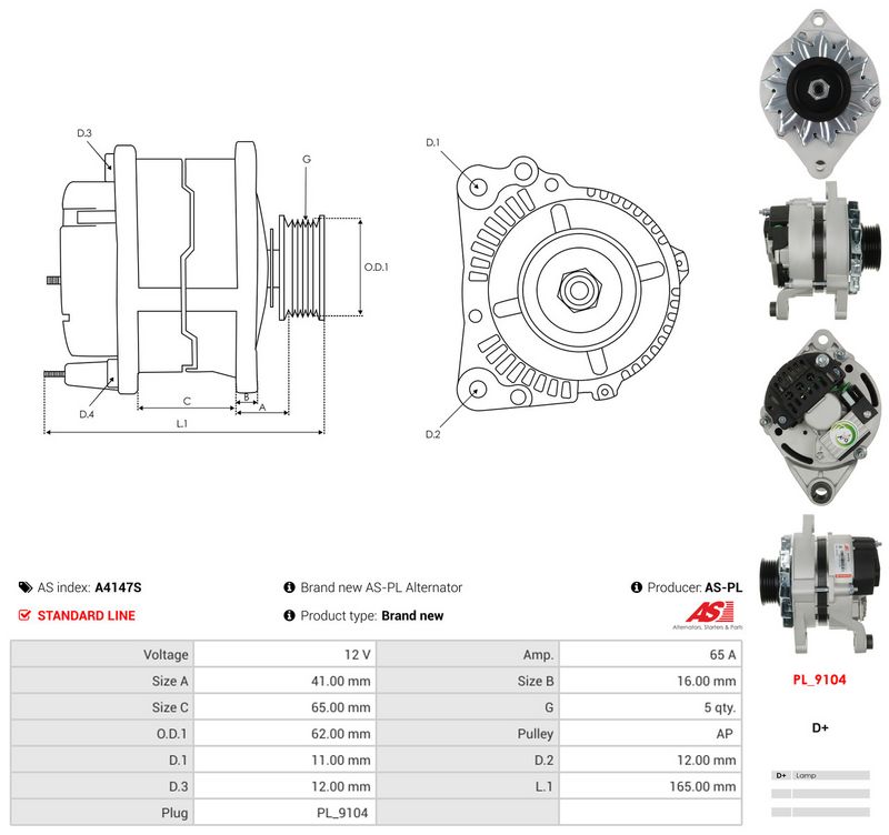 AS-PL A4147S Generatorius