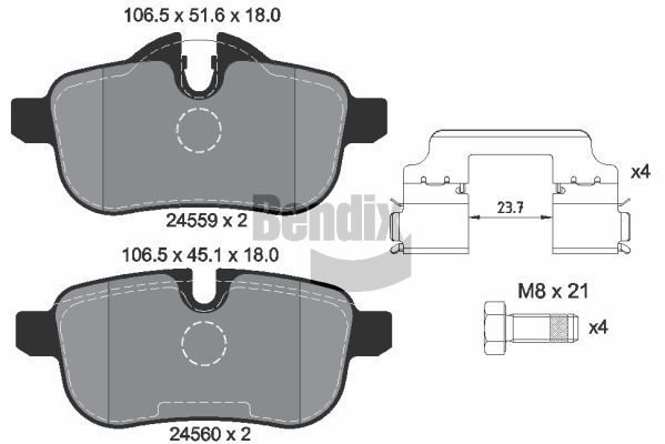 BENDIX Braking fékbetétkészlet, tárcsafék BPD2171