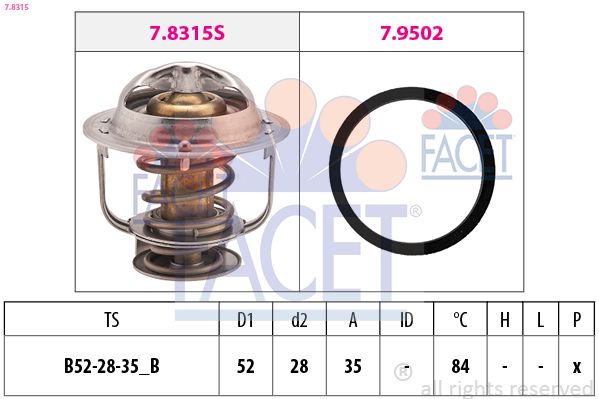 FACET Thermostaat, koelvloeistof 7.8315