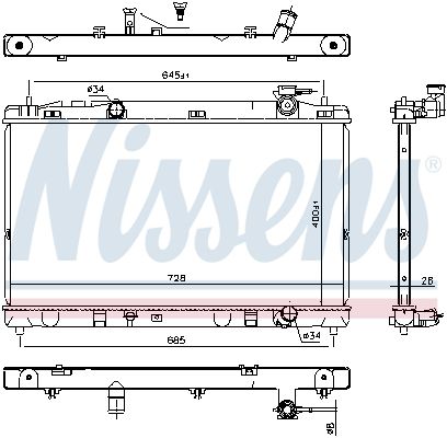 NISSENS 606767 Radiator, engine cooling