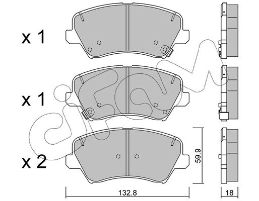 CIFAM KIA колодки тормозные передние Ceed 13-, Carens 1,7CRDi 13-