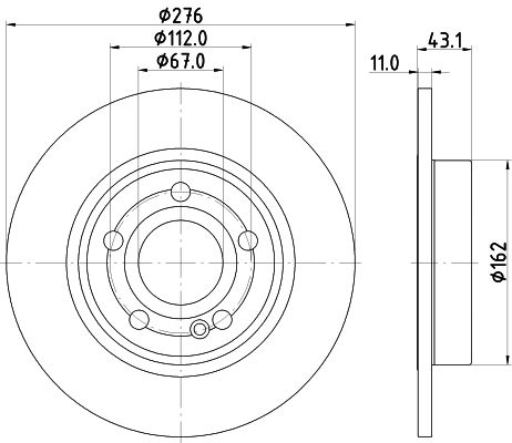 HELLA PRO Mercedess Тормозной диск задний W177 18-