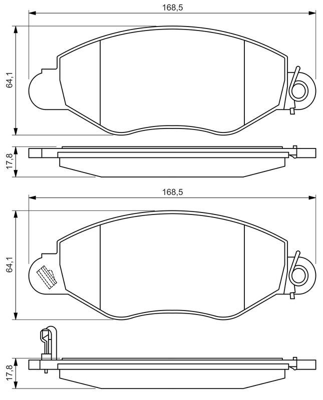 Piduriklotsi komplekt, ketaspidur, BOSCH 0 986 494 037