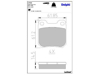 DELPHI LP590 Brake Pad Set, disc brake