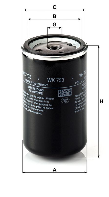 MANN-FILTER WK733 Fuel Filter