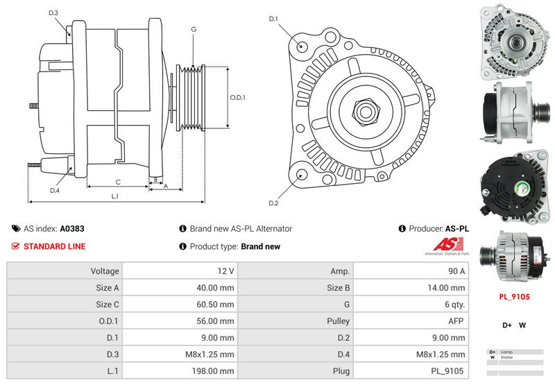 AS-PL A0383 Alternator