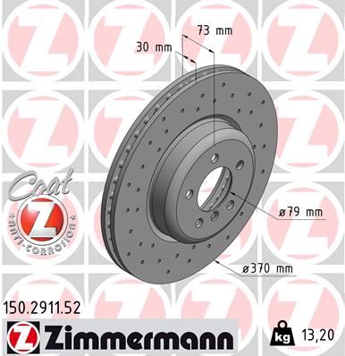 Гальмівний диск, Zimmermann 150.2911.52