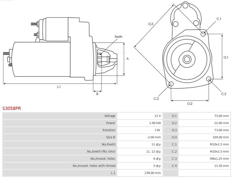 AS-PL S3058PR Starter