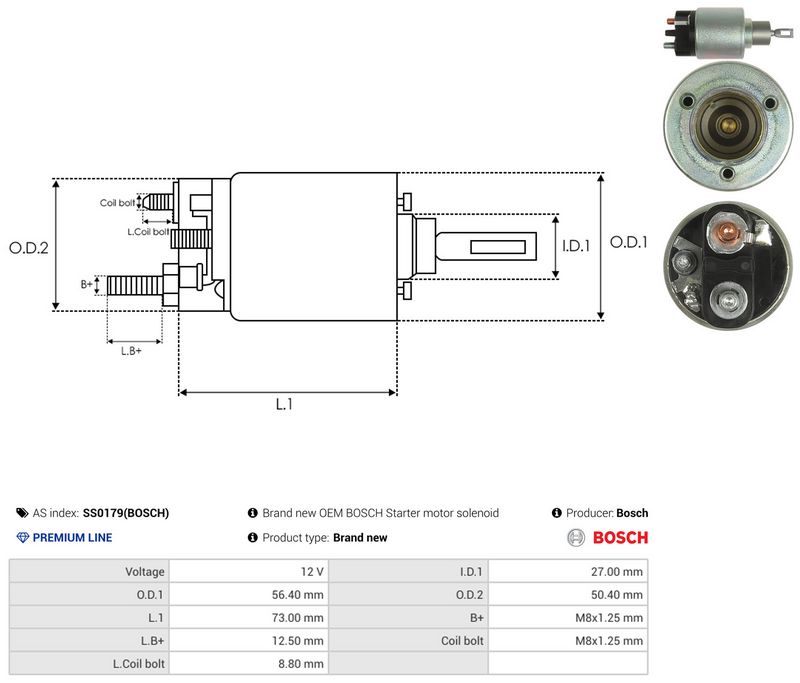 AS-PL SS0179(BOSCH) Solenoid Switch, starter