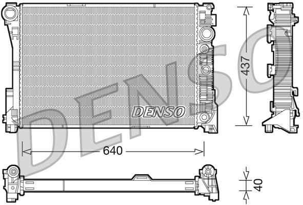 Радіатор, система охолодження двигуна, Denso DRM17046