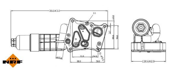 NRF 31874 Housing, oil filter