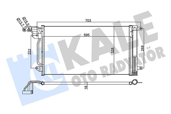 KALE Volkswagen Радіатор кондиціонера конденсатор з осушувачем Audi A1, Polo, Skoda Fabia II,III, Rapid