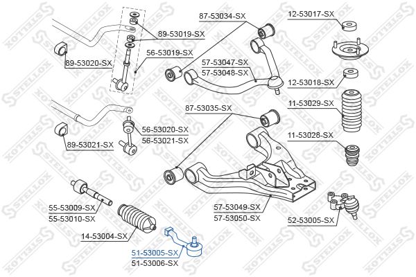 STELLOX 51-53005-SX Tie Rod End