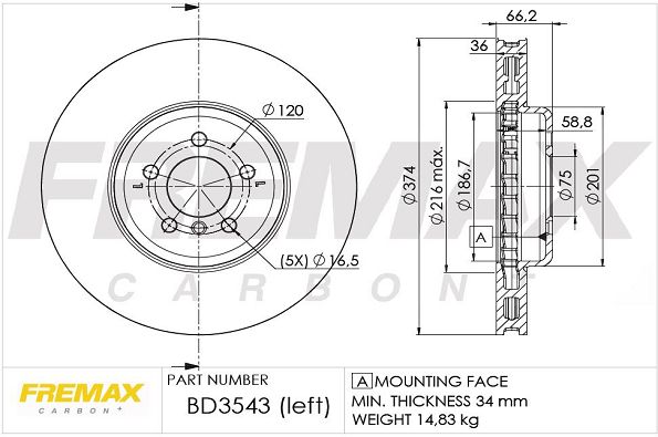 FREMAX féktárcsa BD-3543