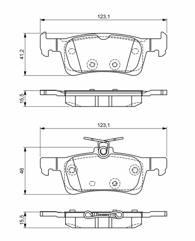 Piduriklotsi komplekt, ketaspidur, BOSCH 0 986 494 715