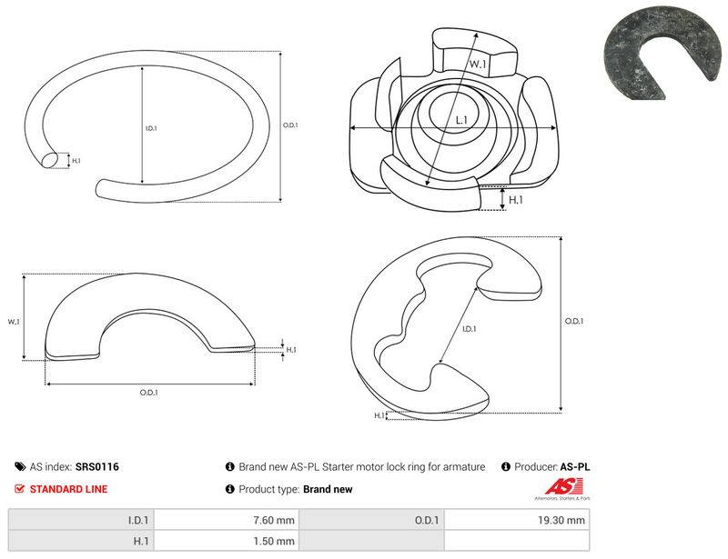 AS-PL SRS0116 Repair Kit, starter