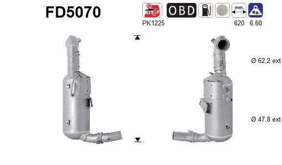 AS FD5070 Soot/Particulate Filter, exhaust system