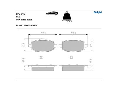 DELPHI LP3640 Brake Pad Set, disc brake