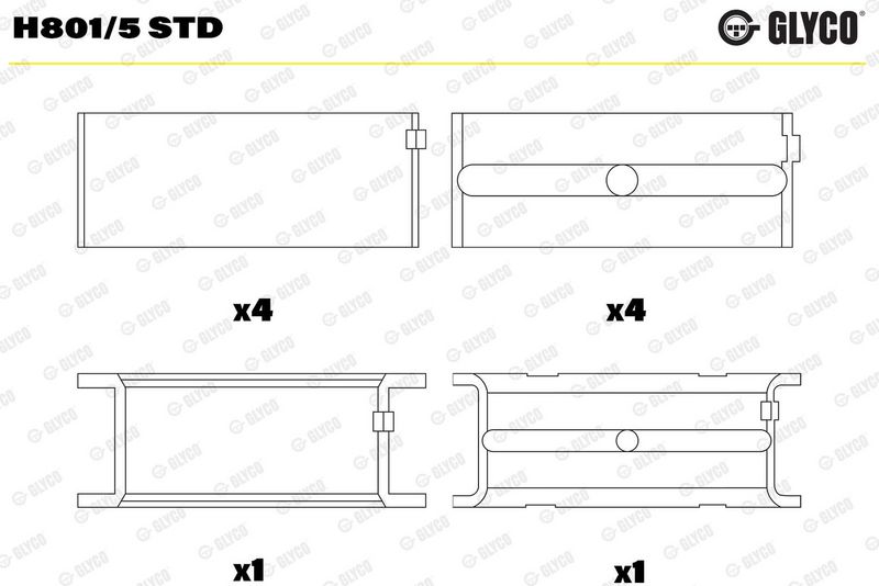 Coussinet+vilebrequin GLYCO H801/5 STD