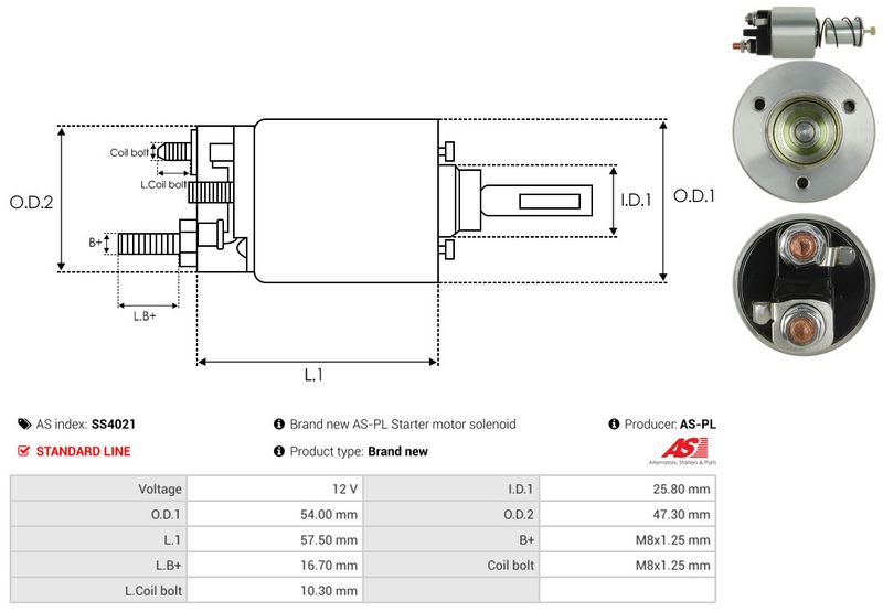 AS-PL SS4021 Solenoid Switch, starter