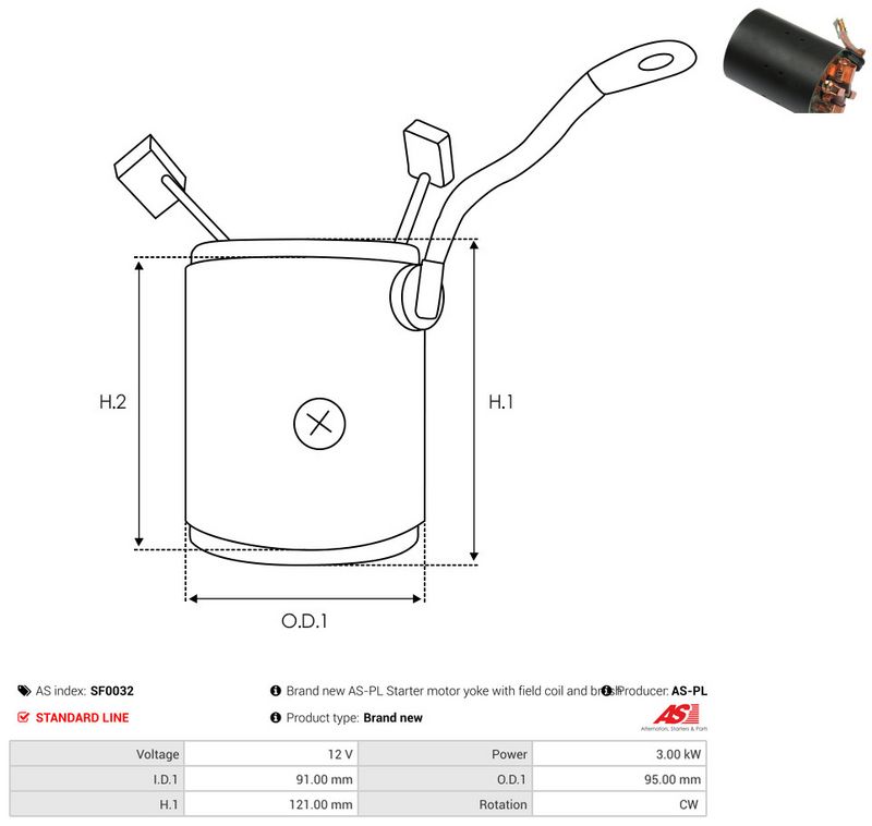 Kinnitus, süsinikuharjad, AS-PL SF0032