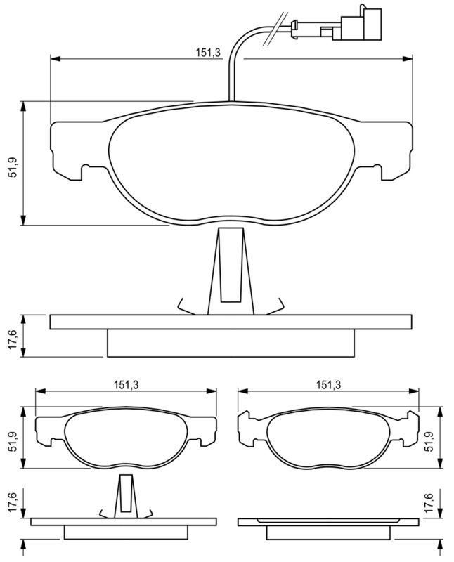 BOSCH Plaquettes de frein à disque 0 986 424 246