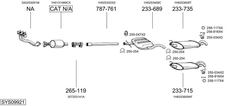 BOSAL kipufogórendszer SYS09921