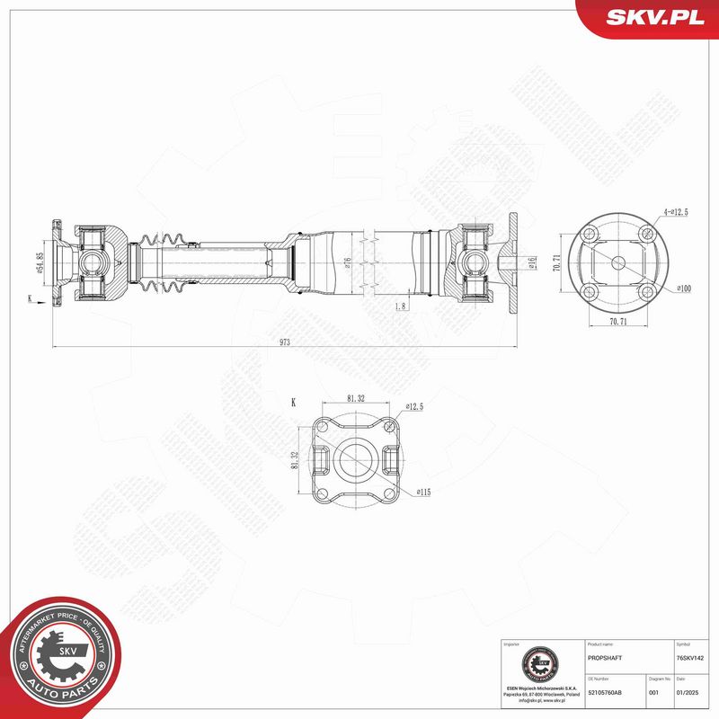 ESEN SKV 76SKV142 - Drive Shaft