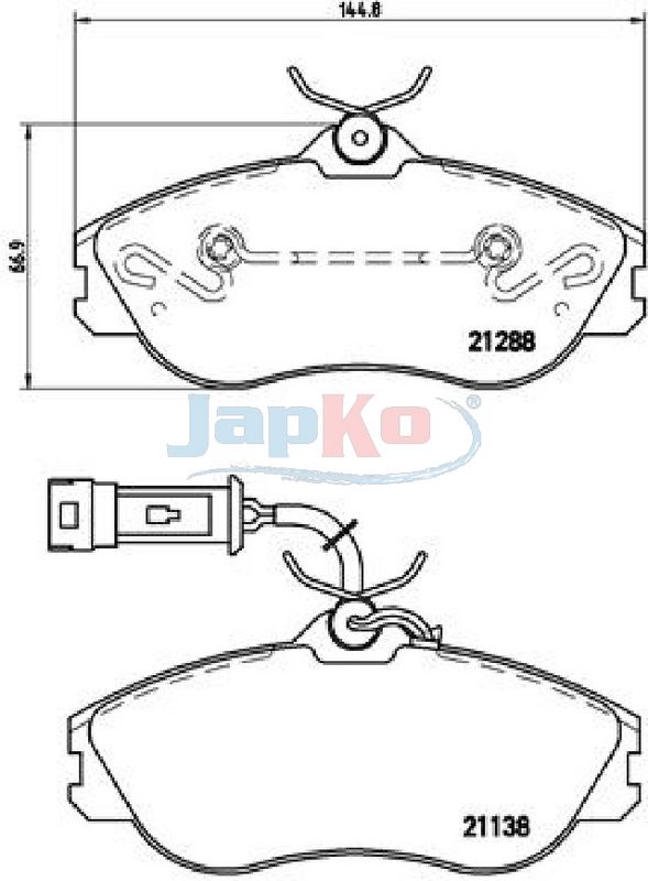 Piduriklotsi komplekt, ketaspidur, JAPKO 500902