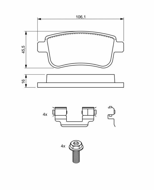 Piduriklotsi komplekt, ketaspidur, BOSCH 0 986 494 735