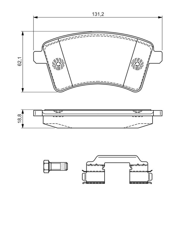 Piduriklotsi komplekt, ketaspidur, BOSCH 0 986 494 612