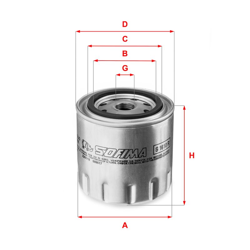 Оливний фільтр, Sofima S1610R