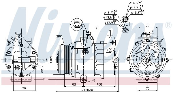 NISSENS 89037 Compressor, air conditioning