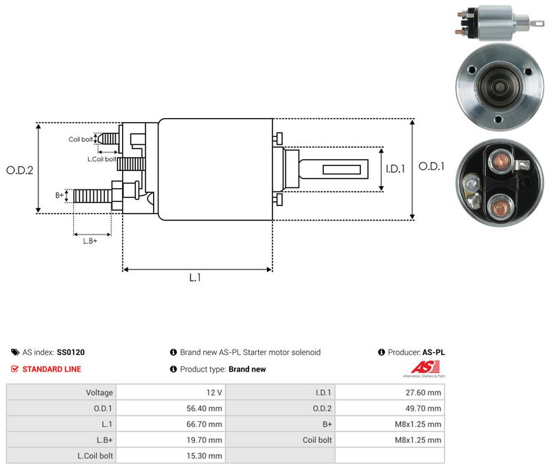 Magnetlülitus, starter, AS-PL SS0120