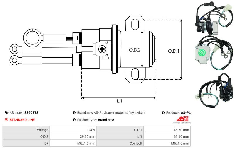 Magnetlülitus, starter, AS-PL SS9087S