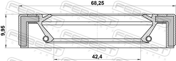 Ущільнювальне кільце вала, приводний вал, Febest 95GAW-44680909X