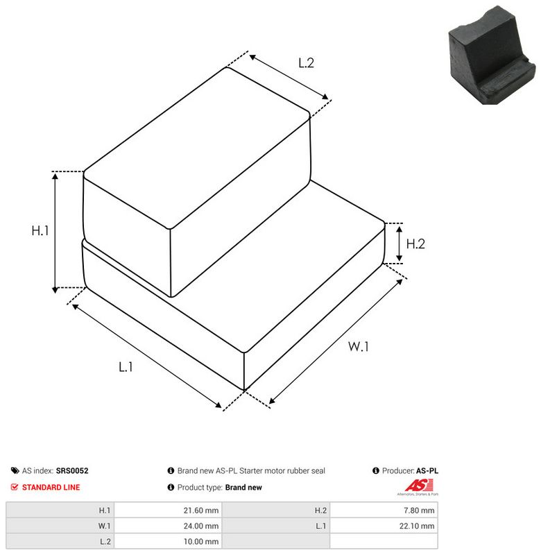 Remondikomplekt, Starter, AS-PL SRS0052