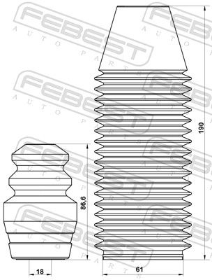 FEBEST CHSHB-J200R-KIT Dust Cover Kit, shock absorber