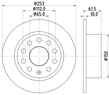 Гальмівний диск, повн., 253мм, Hella Pagid 8DD355132-281