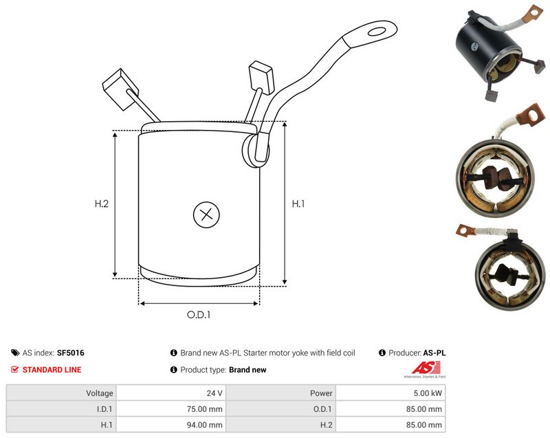 AS-PL SF5016 Field Winding, starter
