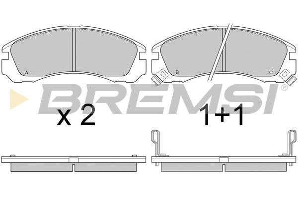 Комплект гальмівних накладок, дискове гальмо, Bremsi BP2573
