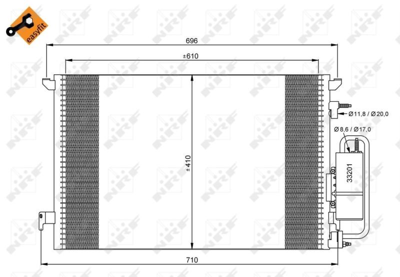 Конденсатор, система кондиціонування повітря, VECTRA C/SIGNUM NT-DIES, Nrf 35929