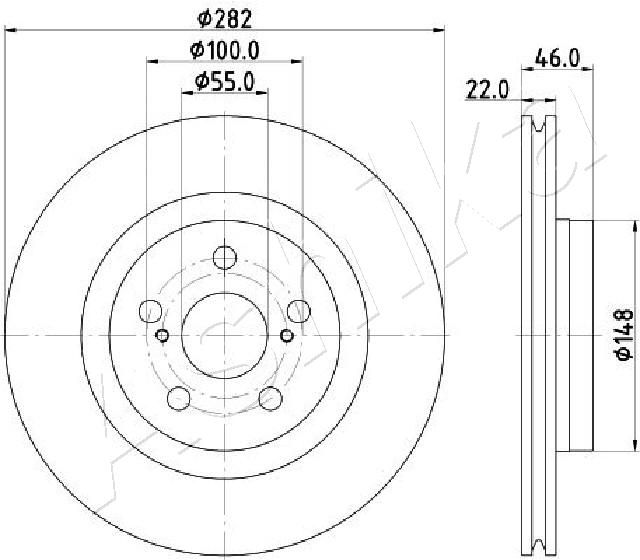 ASHIKA 60-02-2056C Brake Disc