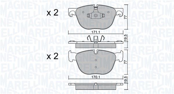 MAGNETI MARELLI 363916060855 Brake Pad Set, disc brake