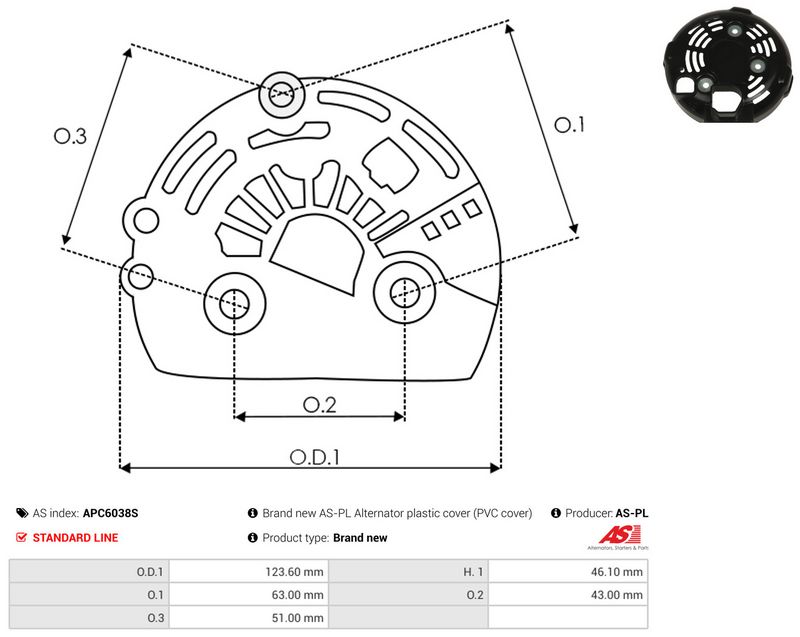 Kaitsekate, generaator, AS-PL APC6038S