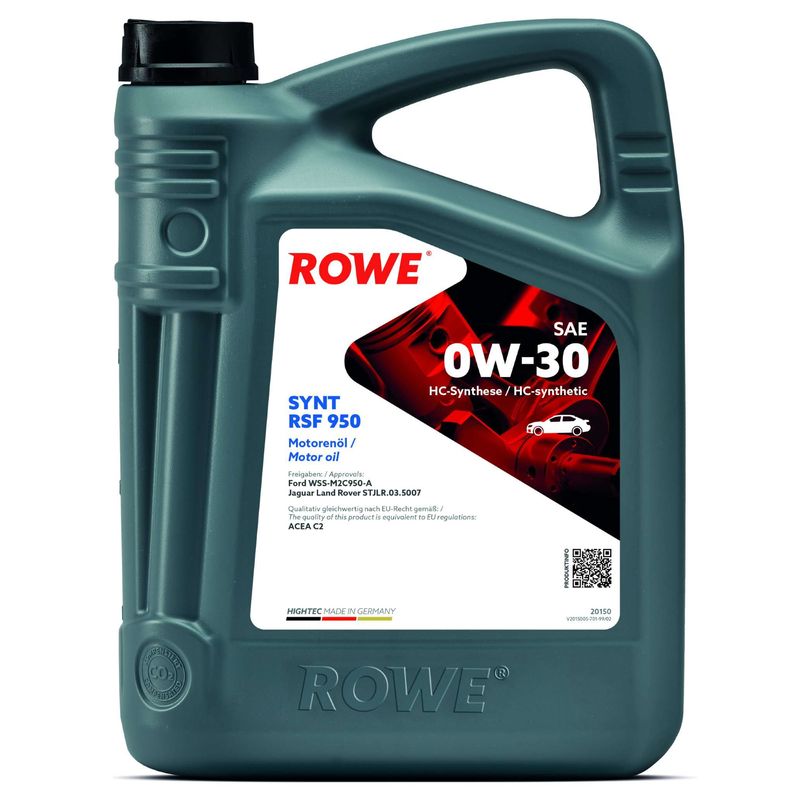 ROWE 20150-0050-99 Олива 0W30 HIGHTEC SYNT RSF 950 (5L) (Ford WSS-M2C950-A/Jaguar Land Rover STJLR.03.5007) (ACEA C2)