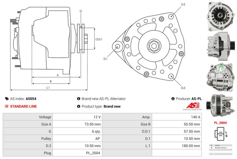 AS-PL A5054 Alternator
