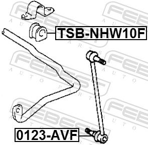 FEBEST TSB-NHW10F Mounting, stabiliser bar