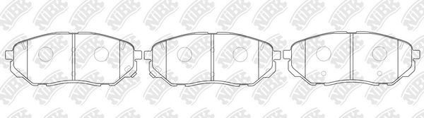 Комплект гальмівних накладок, дискове гальмо, Nibk PN0662